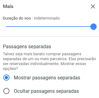 Mais configurações